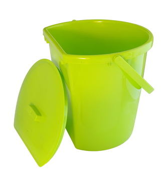 Vědro ke stěně 11 l s víkem neon zelené závěsné