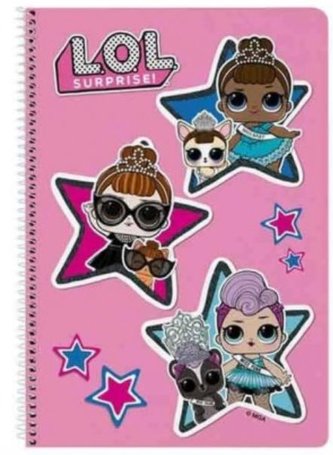 Sešit - blok A4 v kroužkové vazbě L.O.L. Surprise: vzor 12020 (21,5 x 31 cm) 80 listů Sešit - blok A4 v kroužkové vazbě L.O.L. Surprise: vzor 12020 (21,5 x 31 cm) 80 listů