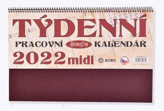 Pracovní Retro midi týdenní 2022 - stolní kalendář