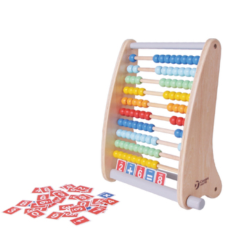 Počítadlo 100 kuliček dřevo 22x28cm v krabici 24x29x12cm