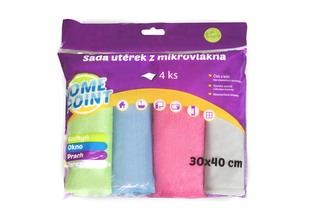 Mikrovlákno sada čistících utěrek 4ks, 30x40 cm