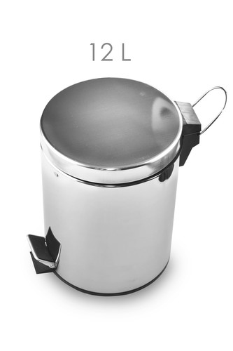 Koš nerezový pedálový kulatý s plast. vložkou 12 L