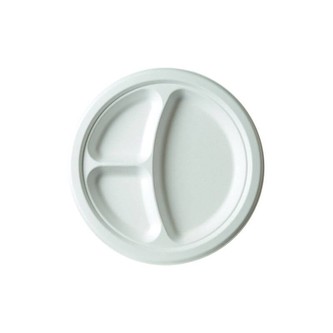 Talíř dělený na 3 porce BIO cukrová třtina Ø 26 cm [50 ks]