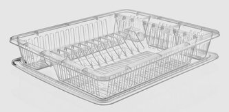 Odkapávač na nádobí 37x46x9 cm transparentní