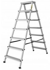 Schůdky žebřík dvojitý Al 2x7 příčky-nosnost 125 kg