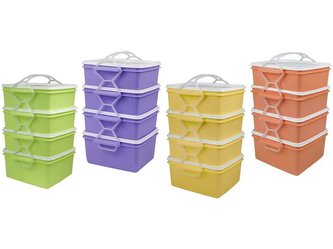 Jídlonosič kombi 3+1 (3x1,2+1,4 l)  hranatý plast