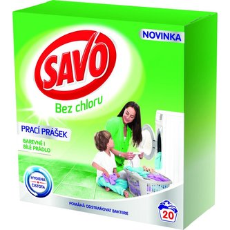 Prášek na praní SAVO 1,4kg na barevné i bílé prádlo 20 d