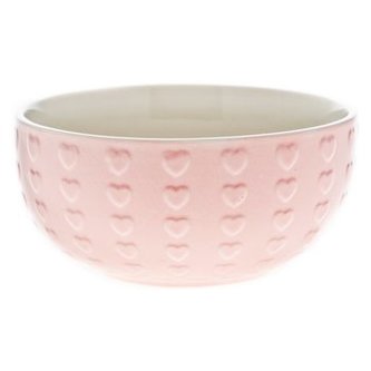 Miska s dekorem srdce 500 ml, růžová