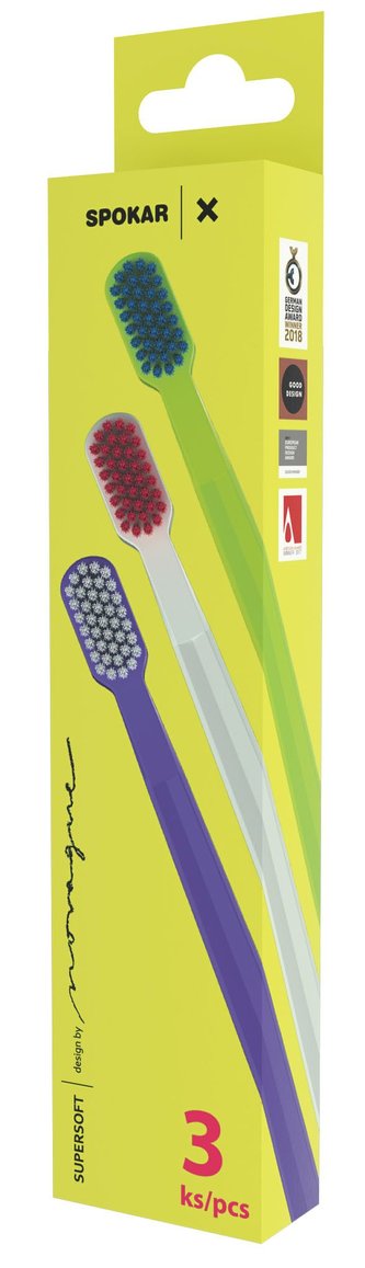 Kartáček zubní 3 ks Spokar Supersoft