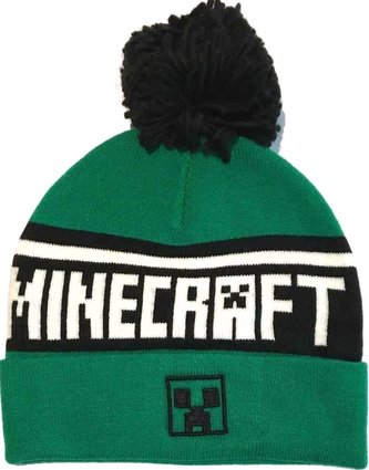 Zimní pletená čepice Minecraft: Creeper Logo (universální)