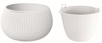 Květináč SPLOFY s vkladem 2,3 l / 23,9 cm bílý