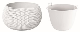 Květináč SPLOFY s vkladem 9 l / 37 cm bílý