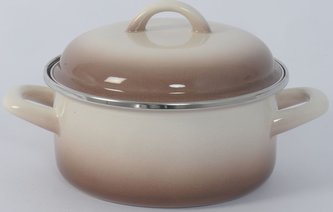 Rendlík smalt 1 l s poklicí dekor Cappuccino 14 cm