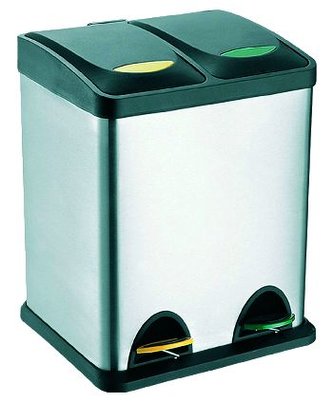 Koš na tříděný odpad 2x8 l 40x26,5 cm nerez
