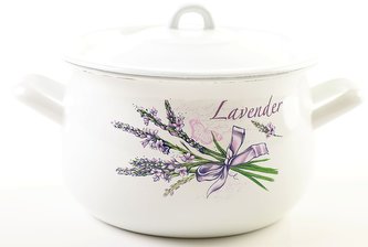 Hrnec 4,8 l baněný s poklicí Olymp levandule 22 cm