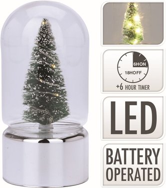 Stromeček vánoční 15 cm LED svítící na podstavci
