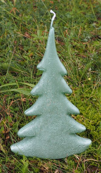 Svíčka STROMEK plochý 18x12cm zelený