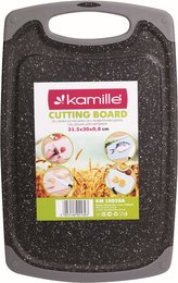 Prkénko kuchyňské 31,5x20x0,8 cm s drážkou plast mramorový