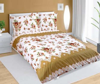 Povlečení bavlněné - hnědá růže - 140x220, 70x90 Povlečení bavlněné - hnědá růže - 140x220, 70x90