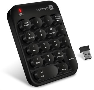 CONNECT IT bezdrátová numerická klávesnice NumCALC (+ 1x AAA baterie zdarma), černá