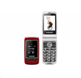 EVOLVEO EasyPhone FG, vyklápěcí mobilní telefon 2,8\" pro seniory s nabíjecím stojánkem, červená EVOLVEO EasyPhone FG, vyklápěcí mobilní telefon 2,8\" pro seniory s nabíjecím stojánkem, červená