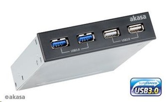 AKASA HUB USB  InterConnect S, do 3,5\" pozice, 2x USB 2.0, 2x USB 3.0, interní