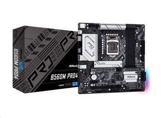 ASRock MB Sc LGA1200 B560M PRO4, Intel B560, 4xDDR4, 1xDP, 1xHDMI, mATX