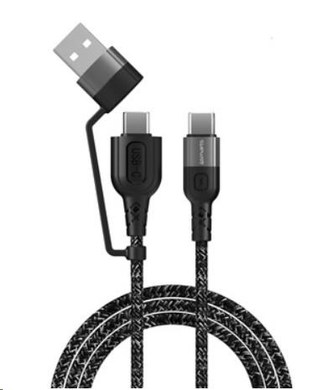 4smarts datový a nabíjecí kabel ComboCord 60W 2v1 USB-C -> USB-C/USB, délka 1,5 m, černá 4smarts datový a nabíjecí kabel ComboCord 60W 2v1 USB-C -> USB-C/USB, délka 1,5 m, černá