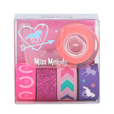 Dekorační lepicí pásky Miss Melody ASST, 1x držák, 5x páska - růžové