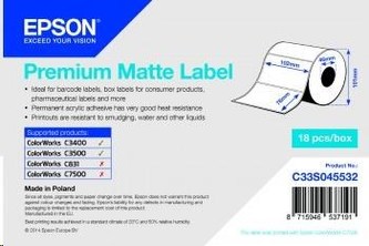 Epson label roll, normal paper, 102x76mm