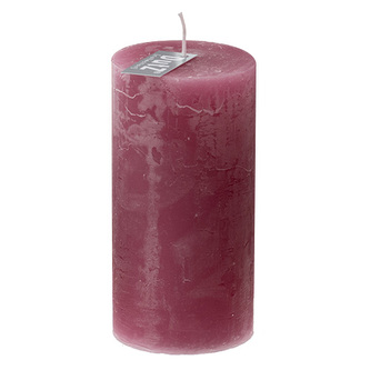 Rustikální svíčka DutZ, Výška 16 cm, průměr 6 cm, barva fuchsiová