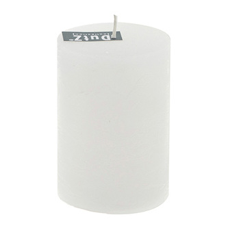 Rustikální svíčka DutZ, Výška 10 cm, průměr 7 cm, barva bílá