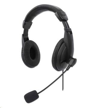 MANHATTAN Sluchátka s mikrofonem Stereo USB Headset, bulk