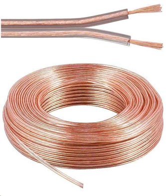 PremiumCord Kabely na propojení reprosoustav 100% CU měď 2x1,5mm 25m