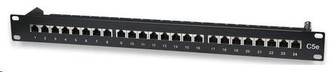 Intellinet Patch Panel, 19\", Cat5e, 24-Port, FTP, 1U, Black