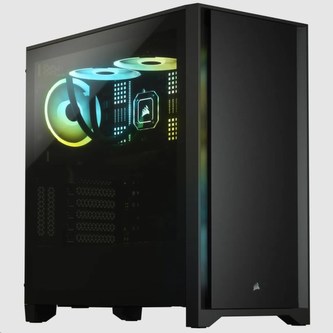 CORSAIR case 4000D, Mid-Tower, ATX Case, průhledná bočnice, bez zdroje, černá