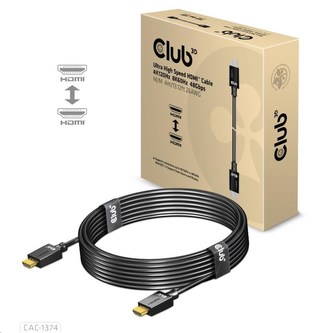 Club3D Kabel HDMI, Ultra High Speed, 4K120Hz, 8K60Hz Cable 48Gbps (M/M), 26AWG, 4m Club3D Kabel HDMI, Ultra High Speed, 4K120Hz, 8K60Hz Cable 48Gbps (M/M), 26AWG, 4m
