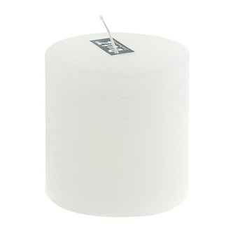 Rustikální svíčka DutZ, Výška 10 cm, průměr 10 cm, barva bílá