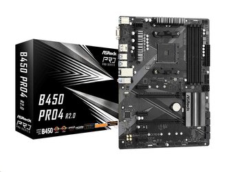ASRock MB Sc AM4 B450 PRO4 R2.0, AMD B450, 4xDDR4, 1xDP, 1xHDMI, VGA