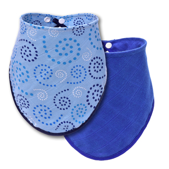 BIO Bambusový slintáček, spirales + blue / spirály + modrá - 2 ks