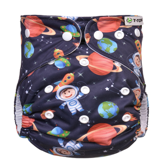 Kalhotková plena AIO - přebalovací set patentky, universe