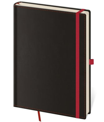 Zápisník - Black Red - tečkovaný L