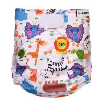 Kalhotková plena AIO - přebalovací set suchý zip, ZOO