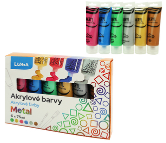 Barvy  akrylové METAL sada LUMA 6 barev 75ml