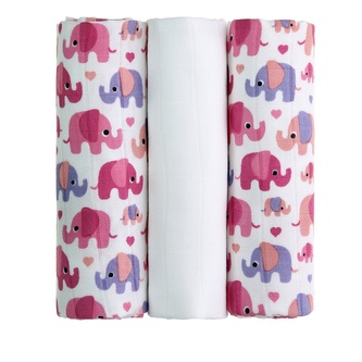 BIO Bambusové pleny, pink elephants / růžoví sloni