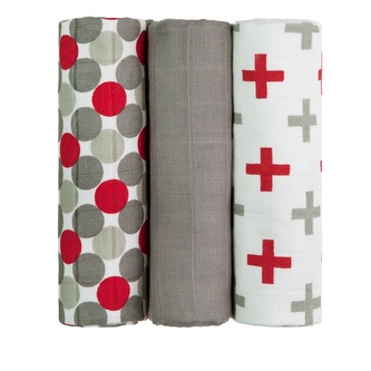 BIO Bambusové pleny, red balls / červené kuličky