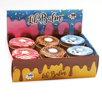 Pokhara Donut balzámy na rty 15 g (vanilka, kokos, johoda) box 12 ks