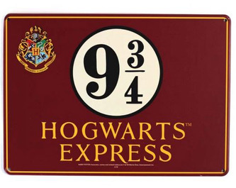 Plechová dekorativní cedule na zeď Harry Potter: Nástupiště 9 3/4 (A5 14,8 x 21 cm)