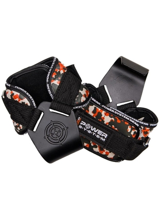 Power System - Posilovací háky Power hooks Camo 3370 - orange XL