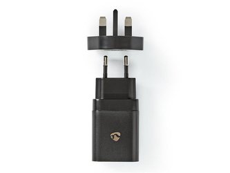 Cestovní adaptér USB NEDIS WCPD18WU102BK pro použití z ČR ve Velké Británii